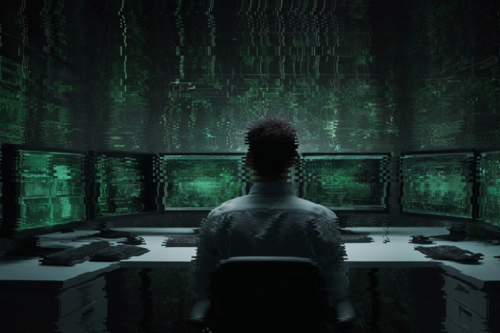 Illustration d'une interface utilisateur parfaite en cours de dissection révélant ses mécanismes de manipulation cachés : algorithmes sombres, pièges psychologiques et fils invisibles contrôlant les utilisateurs comme des marionnettes.RéessayerClaude peut faire des erreurs. Assurez-vous de vérifier ses réponses.